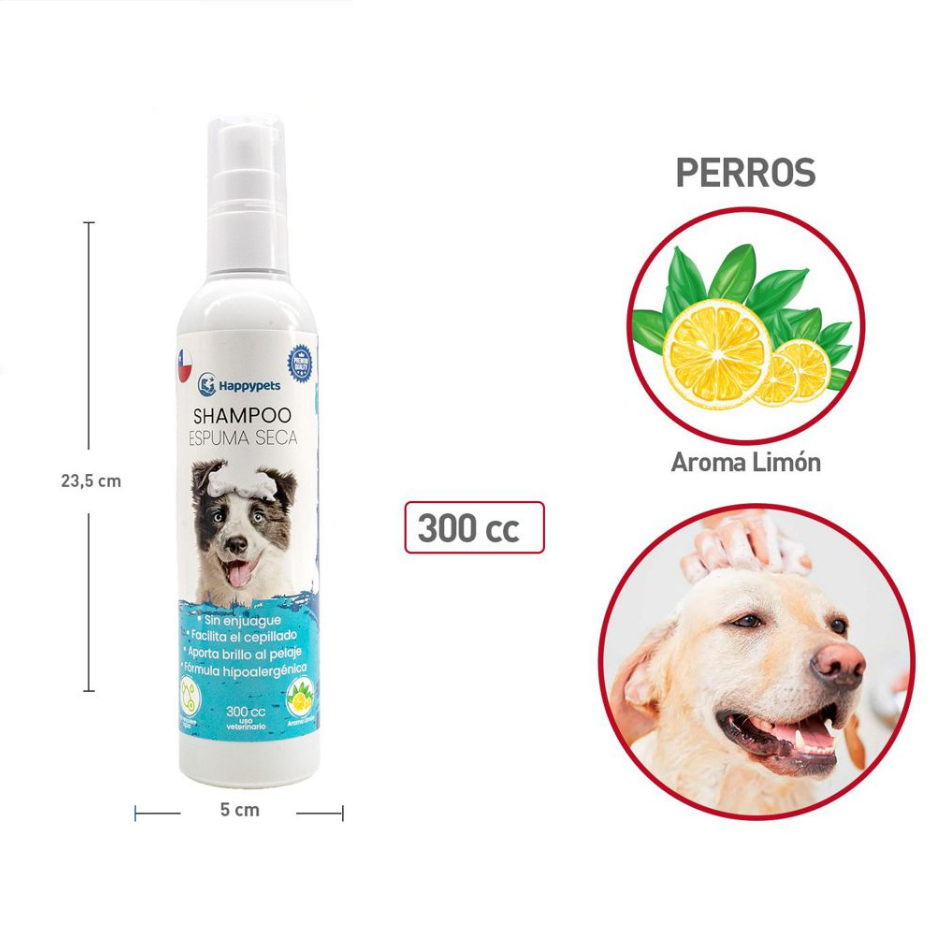 Shampoo espuma seca para perros