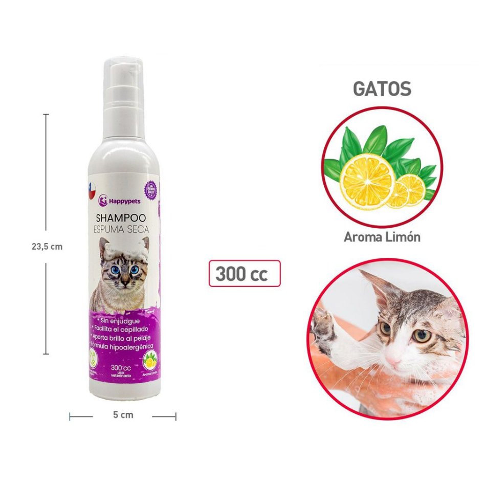 Shampoo espuma seca para gatos