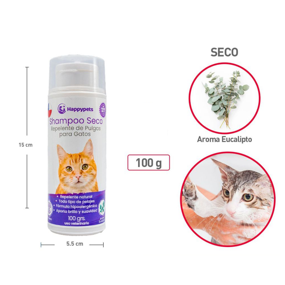 Shampoo espuma seca para gatos